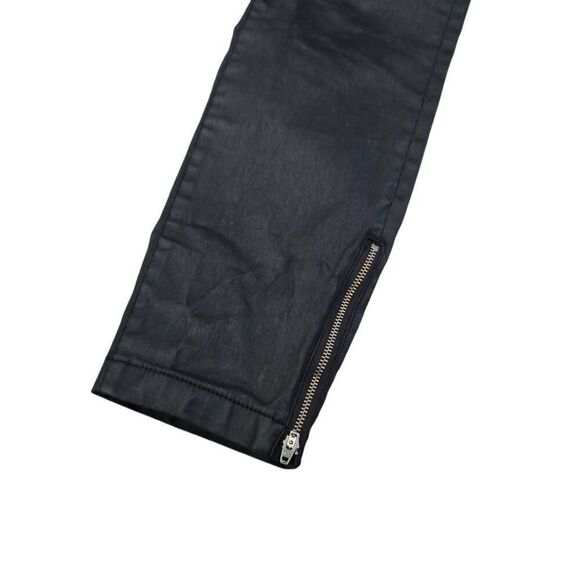 Joie Coated Skinny Jeans Womens 27 Black Denim Mid Rise Formal Ankle Zip Stretch - Picture 2 of 7